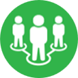 icona verde per la connessione sociale